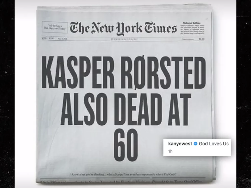 Kanye West Kasper Rorsted Fake News Death