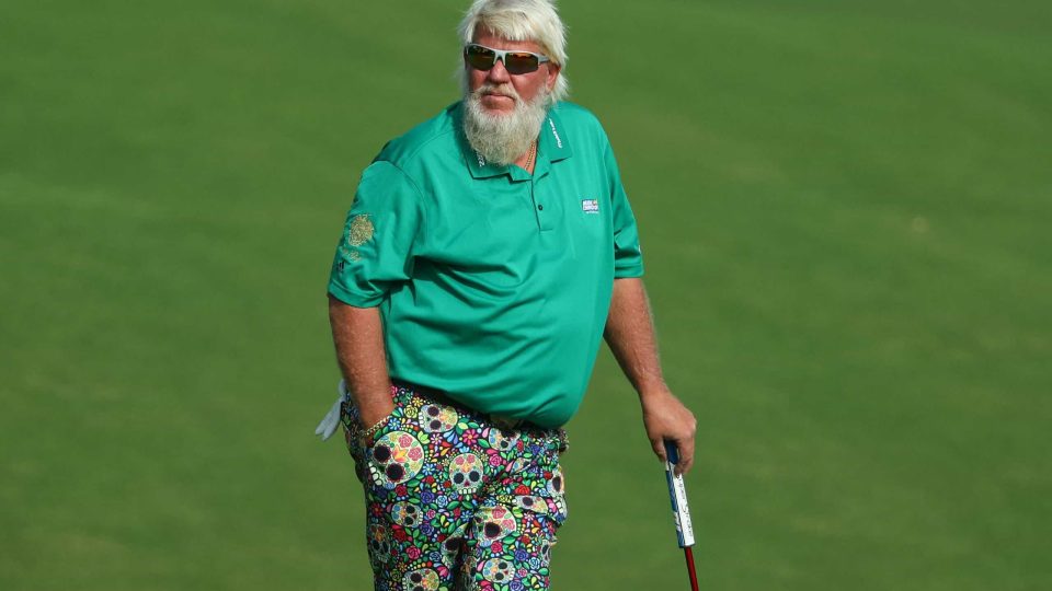 TULSA, OKLAHOMA - MAY 19: John Daly of the United States waits to putt on the tenth green during the first round of the 2022 PGA Championship at Southern Hills Country Club on May 19, 2022 in Tulsa, Oklahoma. (Photo by Andrew Redington/Getty Images)