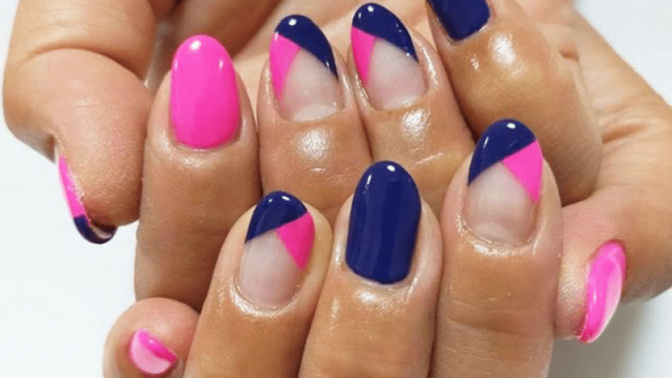 blue french nails featured