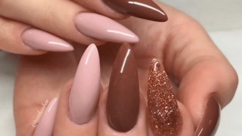 brown french nails featured